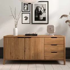 Kombi-Sideboard aus Wildeiche Massivholz - Laida