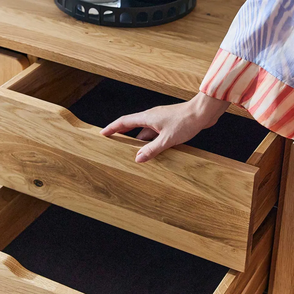 Kombi-Sideboard aus Wildeiche Massivholz - Laida