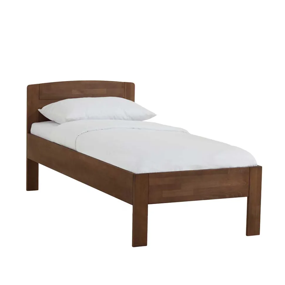 Komfort-Einzelbett Kienta aus Buche nussbaumfarben geölt