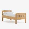 Komfort-Einzelbett Label aus Massivholz Buche klar lackiert