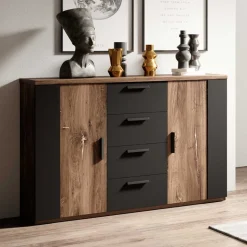 Kommode fürs Schlafzimmer in Eiche Dunkel - Prabhaa