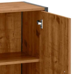 Kommode in Eiche Holzoptik und Schwarz - Lavion