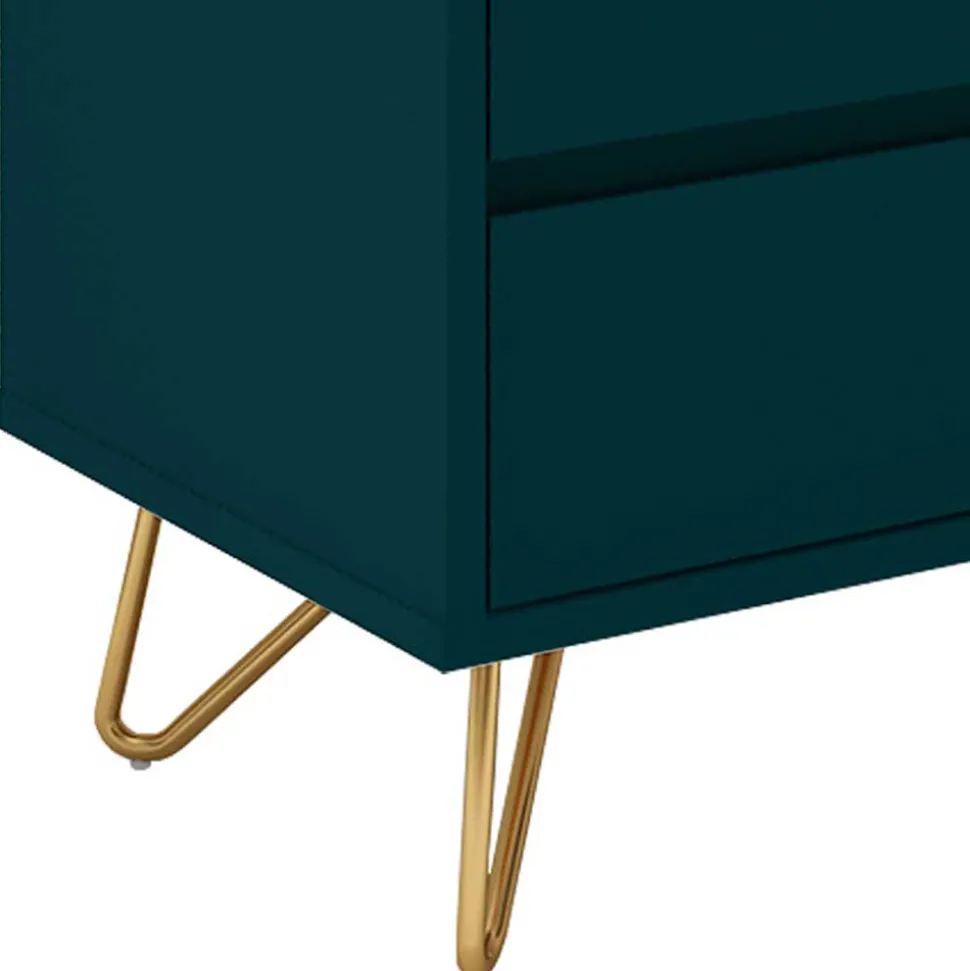 Kommode in Petrol mit kurzen Hairpin Legs - Clamps