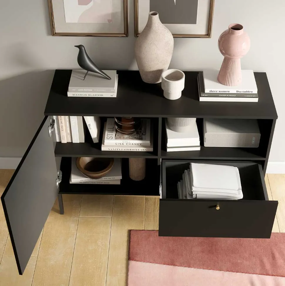 Kommode in Schwarz mit Gold - Groot