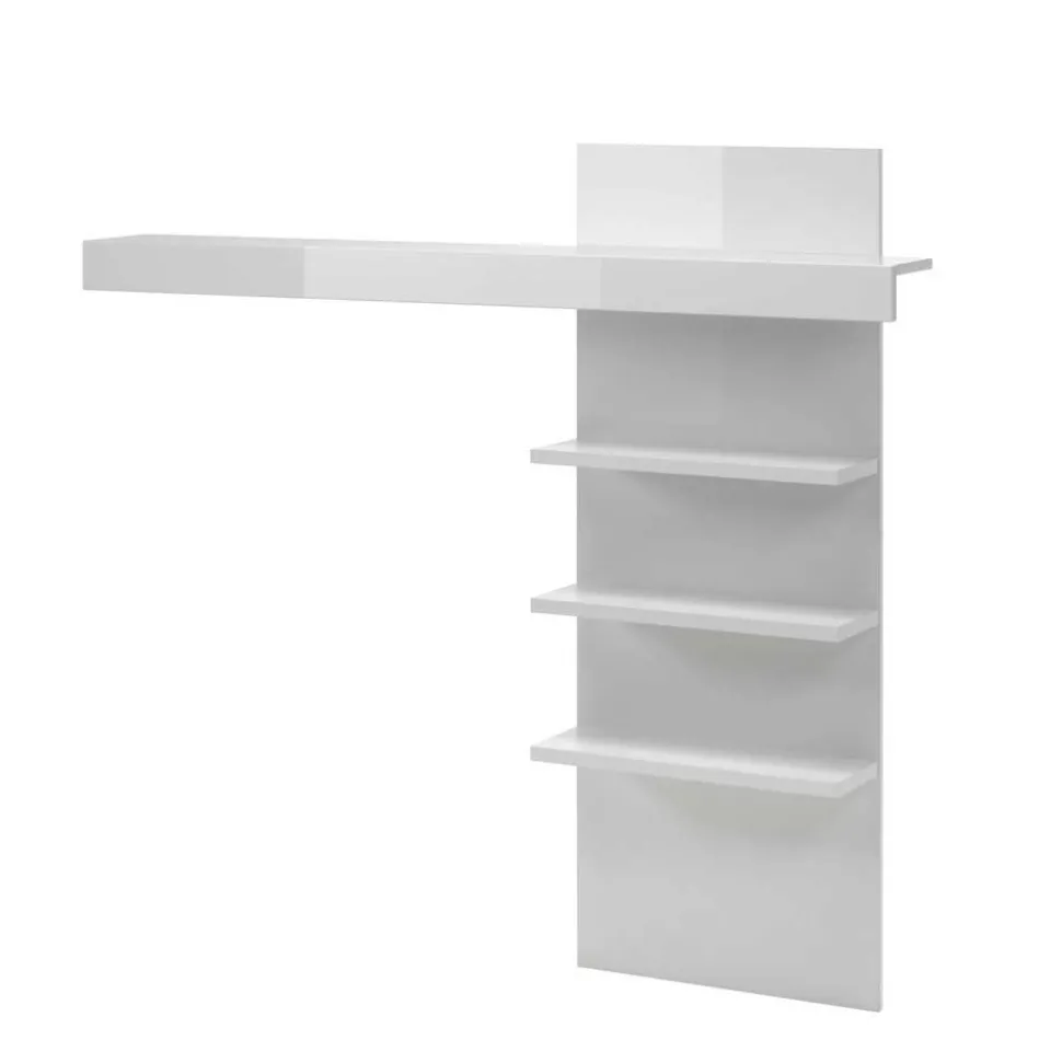 Kompakte TV Wand in Weiß Hochglanz Mextra mit Lowboard (zweiteilig)