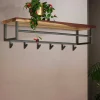 Kompakte Wandgarderobe aus Nussbaum massiv - Ilona