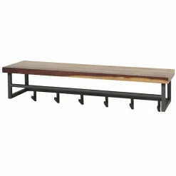 Kompakte Wandgarderobe aus Nussbaum massiv - Ilona