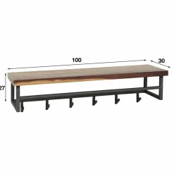 Kompakte Wandgarderobe aus Nussbaum massiv - Ilona