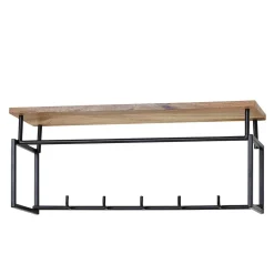 Kompakte Wandgarderobe mit Holz Hutboden - Burgossi