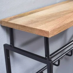 Kompakte Wandgarderobe mit Holz Hutboden - Burgossi