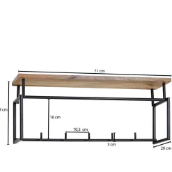 Kompakte Wandgarderobe mit Holz Hutboden - Burgossi