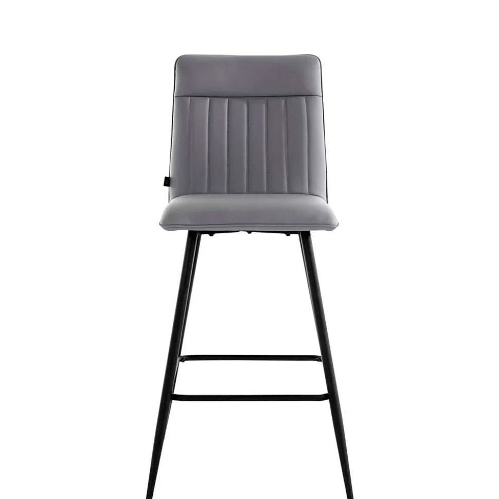 Kunstleder Barstühle in Grau - Eleganto (2er Set)