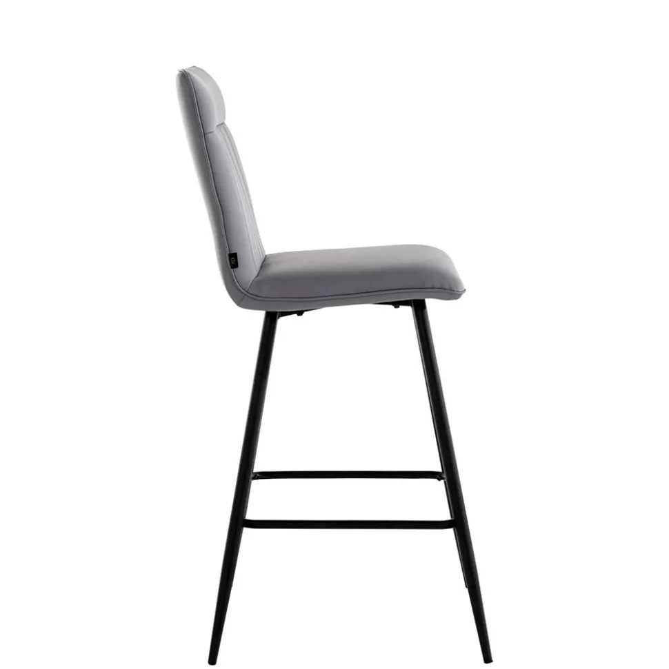 Kunstleder Barstühle in Grau - Eleganto (2er Set)