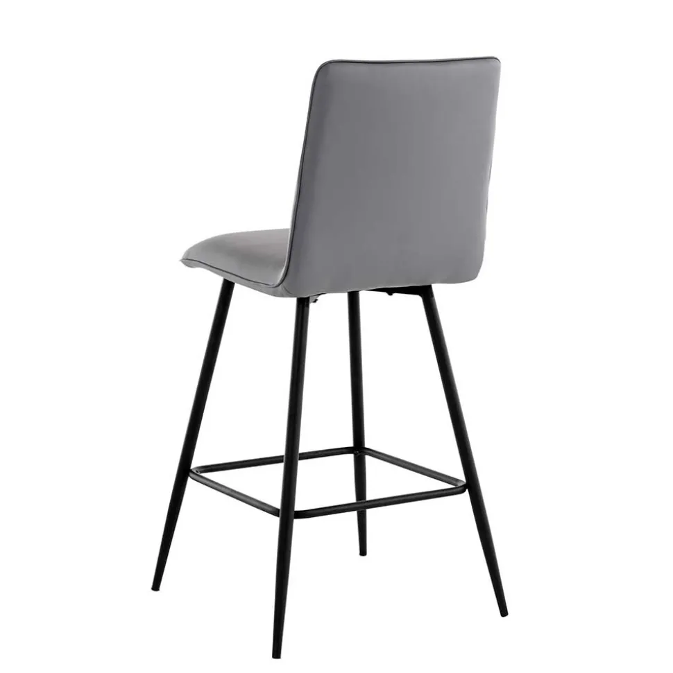 Kunstleder Barstühle in Grau - Eleganto (2er Set)