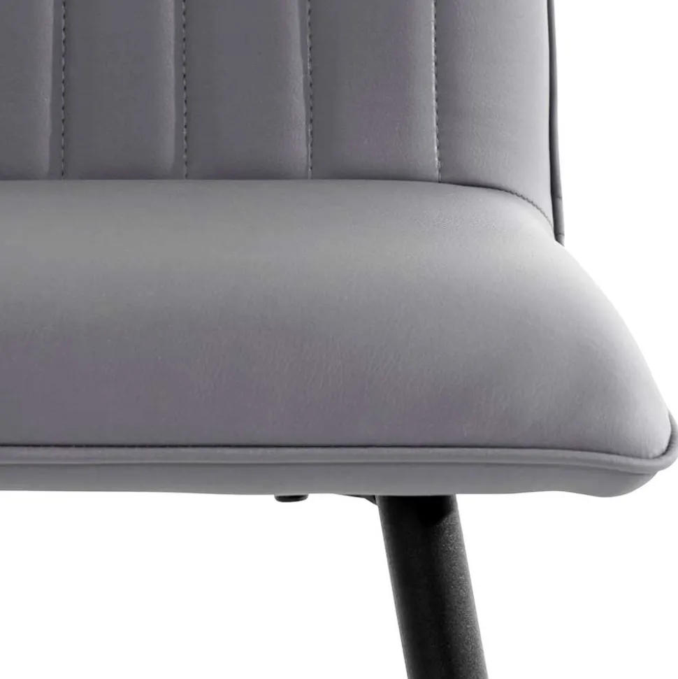 Kunstleder Barstühle in Grau - Eleganto (2er Set)