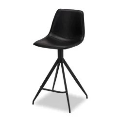 Kunstleder Barstuhl in Schwarz - Bennetto (2er Set)
