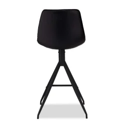Kunstleder Barstuhl in Schwarz - Bennetto (2er Set)