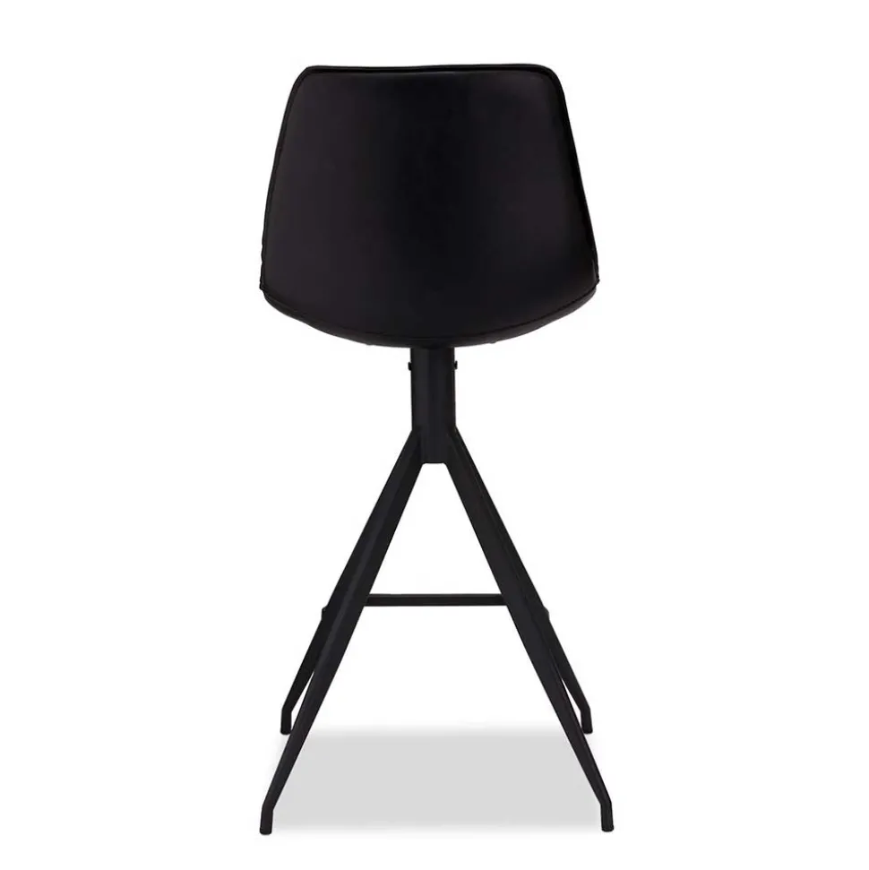 Kunstleder Barstuhl in Schwarz - Bennetto (2er Set)