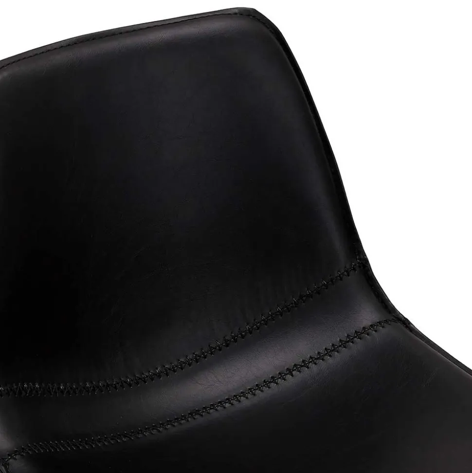 Kunstleder Barstuhl in Schwarz - Bennetto (2er Set)