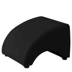 Kunstleder Fußhocker in Schwarz - Leverias
