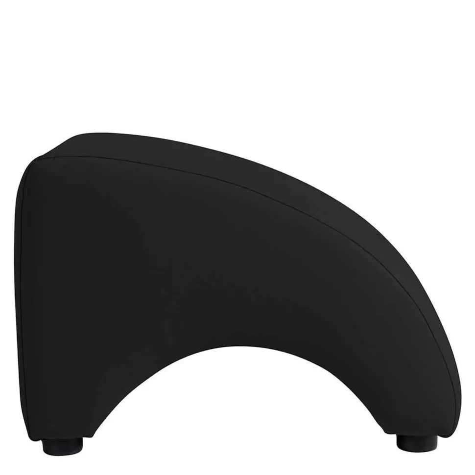 Kunstleder Fußhocker in Schwarz - Leverias