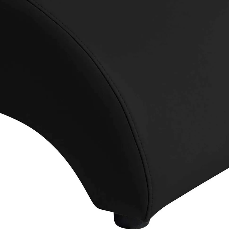 Kunstleder Fußhocker in Schwarz - Leverias