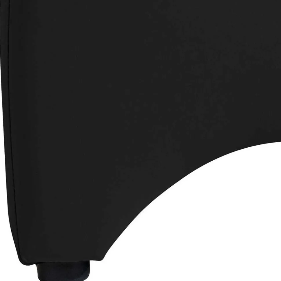 Kunstleder Fußhocker in Schwarz - Leverias