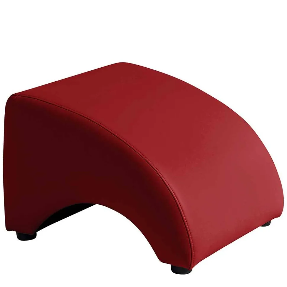 Kunstleder Hocker in Rot - Systrem