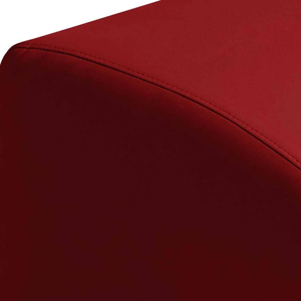 Kunstleder Hocker in Rot - Systrem