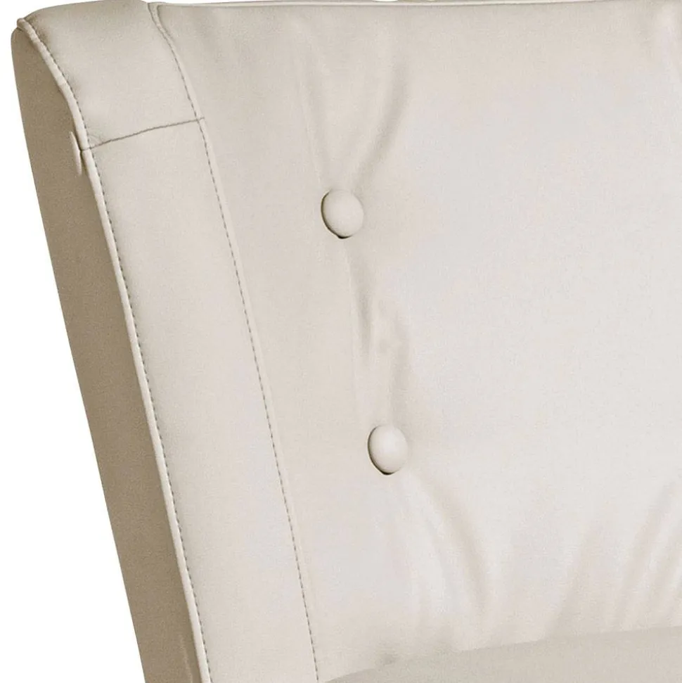 Kunstleder Retrosessel in Beige und Buche - Sylverta