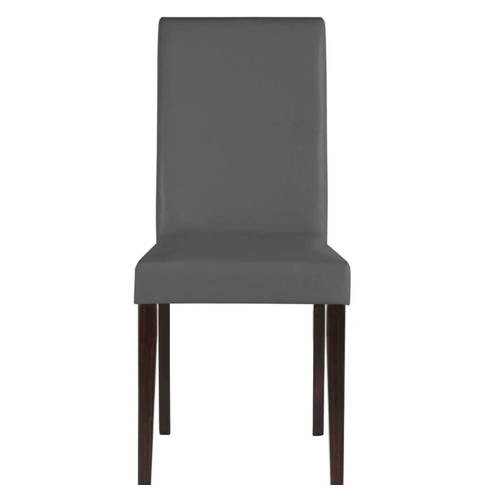 Kunstleder Stühle in Grau mit Wenge - Burina (2er Set)