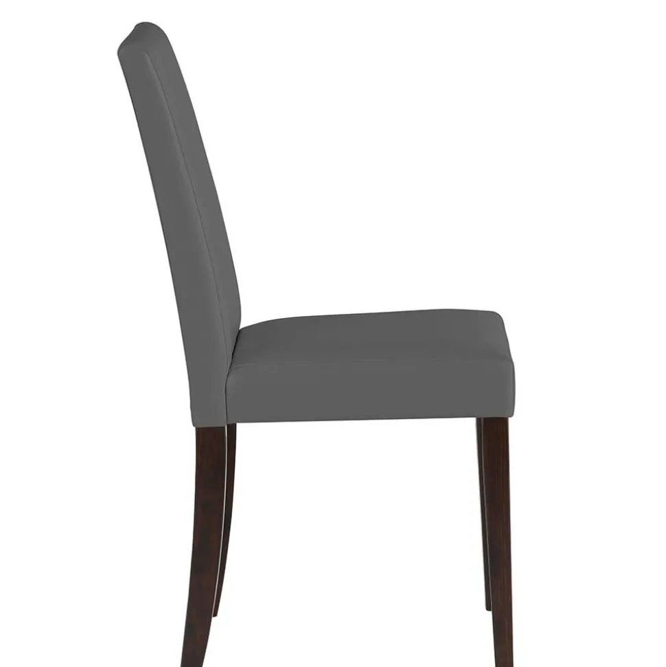 Kunstleder Stühle in Grau mit Wenge - Burina (2er Set)
