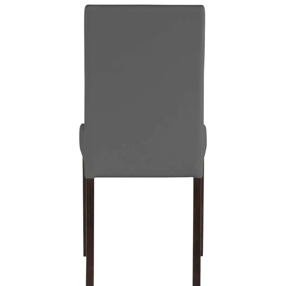 Kunstleder Stühle in Grau mit Wenge - Burina (2er Set)