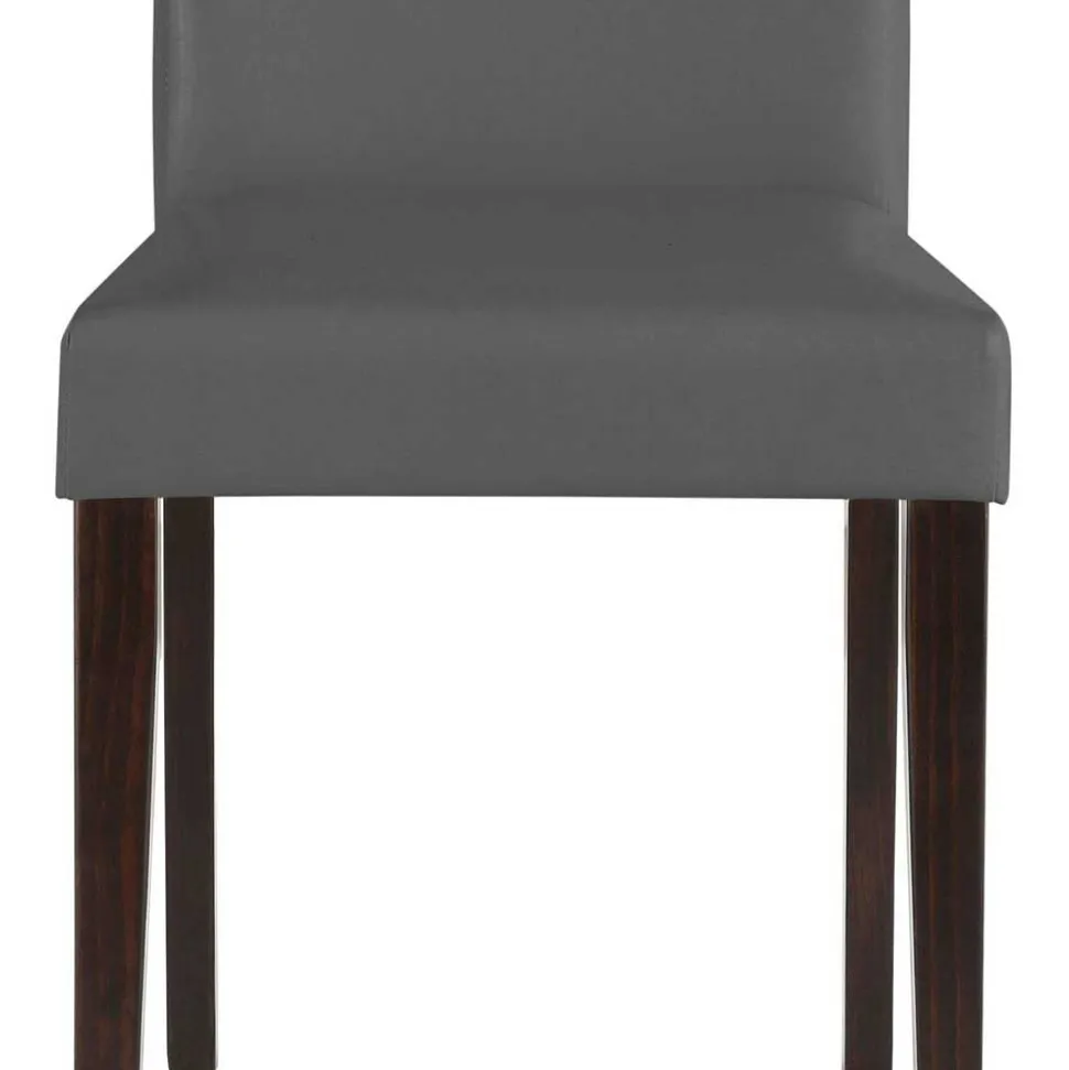 Kunstleder Stühle in Grau mit Wenge - Burina (2er Set)