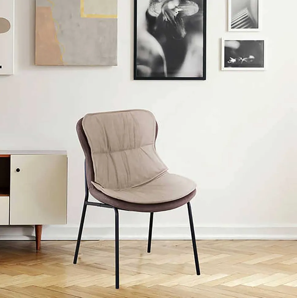 Kunstleder Stuhl in Beige und Hellbraun - Buhama