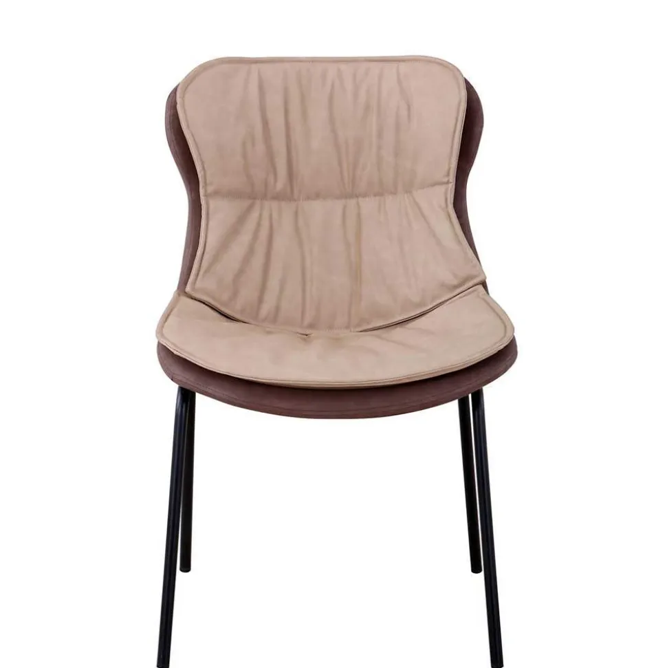 Kunstleder Stuhl in Beige und Hellbraun - Buhama