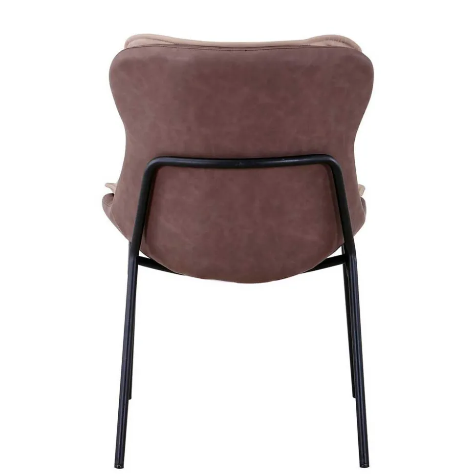 Kunstleder Stuhl in Beige und Hellbraun - Buhama
