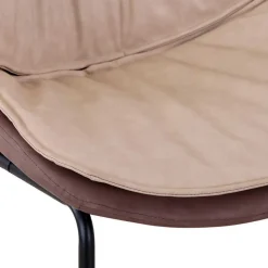 Kunstleder Stuhl in Beige und Hellbraun - Buhama