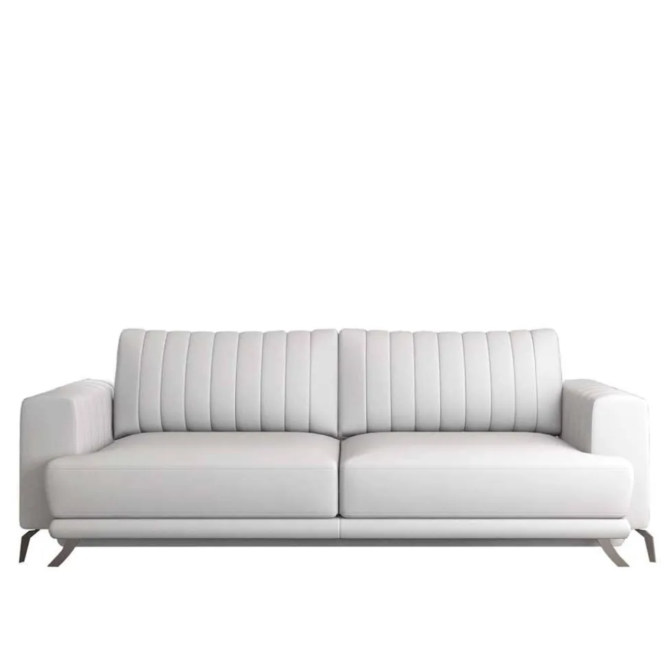 Kunstleder-Schlafsofa in Weiß - Filax