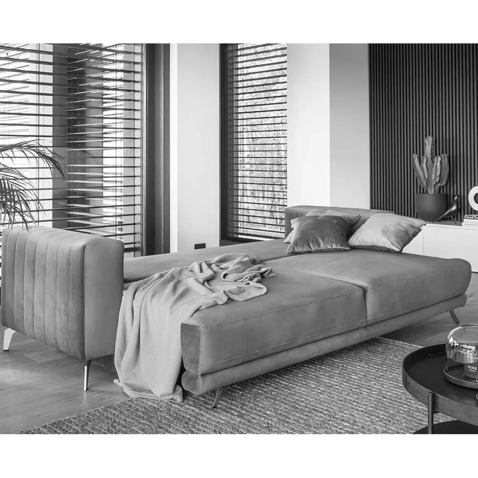 Kunstleder-Schlafsofa in Weiß - Filax