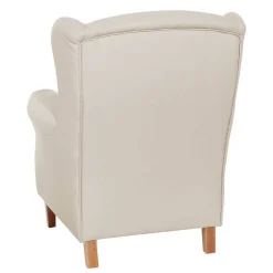 Kunstledersessel in Beige mit Buche Natur - Charleen