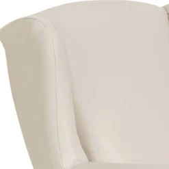 Kunstledersessel in Beige mit Buche Natur - Charleen