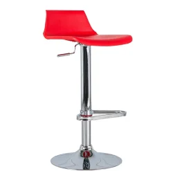 Kunststoff Barhocker in Rot Pression mit Gestell Chrom