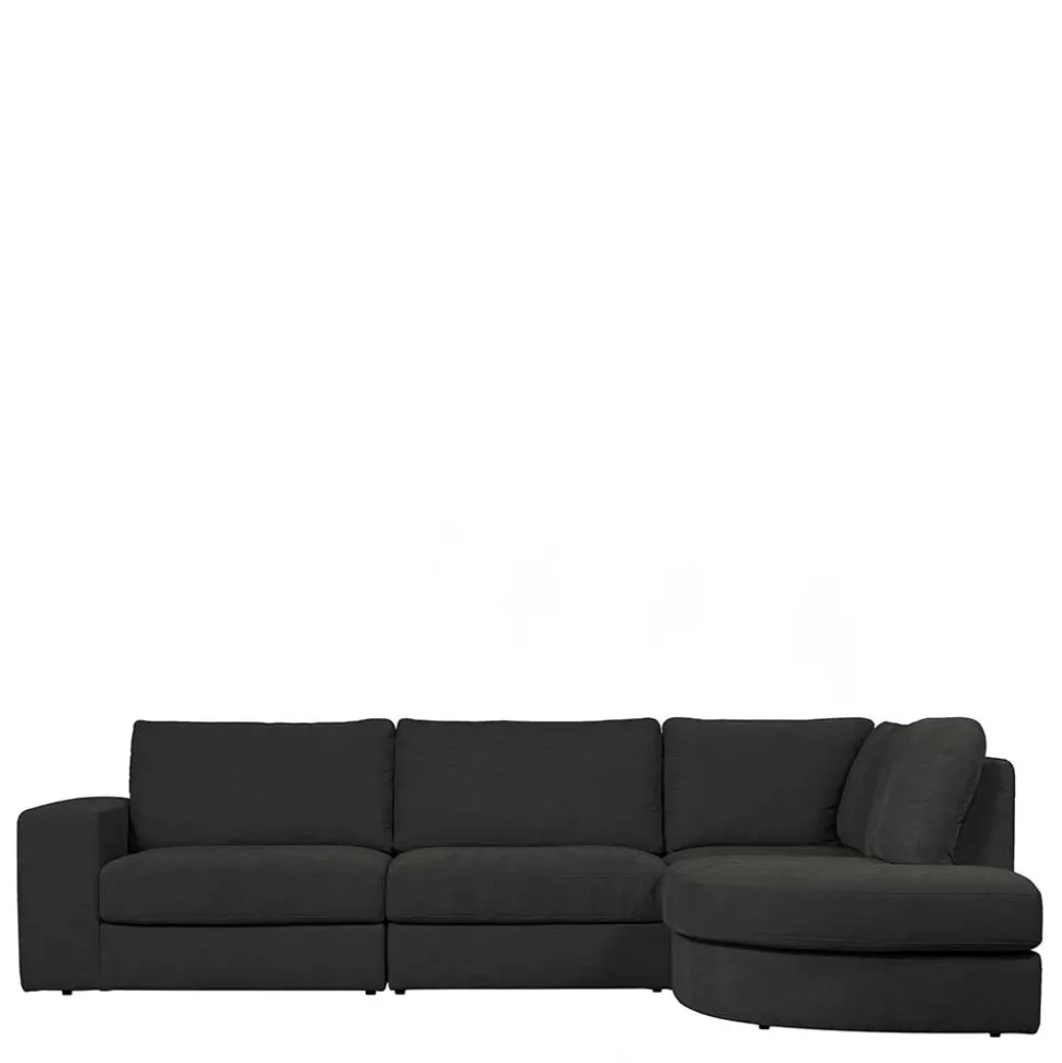 L Sofa aus Webstoff in Anthrazit - Jilatov