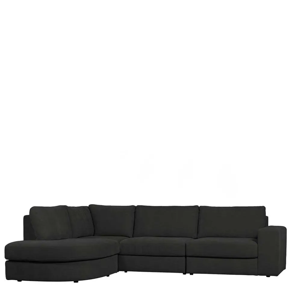 L Sofa aus Webstoff in Anthrazit - Jilatov