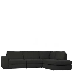 L Sofa aus Webstoff in Anthrazit - Jilatov