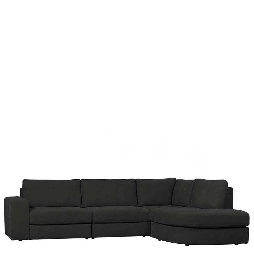 L Sofa aus Webstoff in Anthrazit - Jilatov