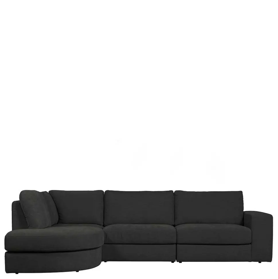 L Sofa aus Webstoff in Anthrazit - Jilatov