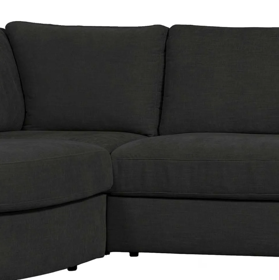 L Sofa aus Webstoff in Anthrazit - Jilatov