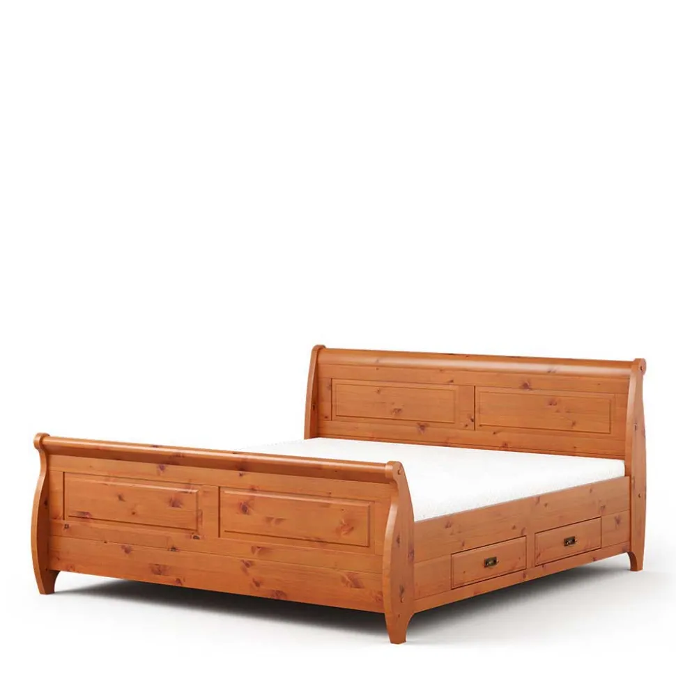 Landhaus Bett in 140x200 mit Schubladen - Lusanne